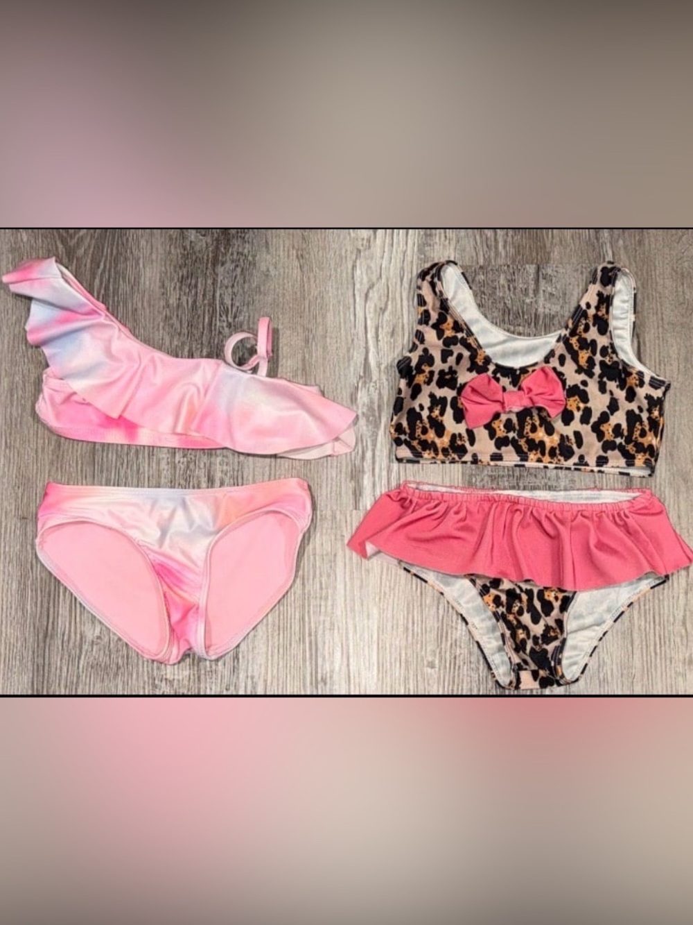 2 Girls Bikinis Size 5/6 Brands are Justice and Shein